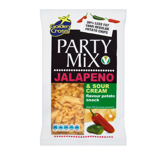 Party Mix Jalapeño & Sour Cream Flavoured Potato Snack 125g Assorted Packs Snack Foods Golden Cross Pack of 1