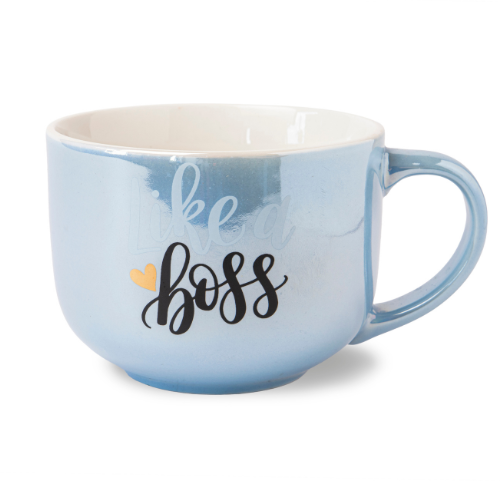 Pastel Ceramic Boss Lady Mug 500ml Assorted Colours Mugs FabFinds Blue