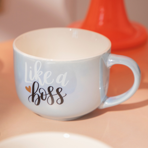 Pastel Ceramic Boss Lady Mug 500ml Assorted Colours Mugs FabFinds