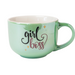 Pastel Ceramic Boss Lady Mug 500ml Assorted Colours Mugs FabFinds Green