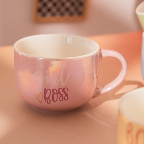 Pastel Ceramic Boss Lady Mug 500ml Assorted Colours Mugs FabFinds