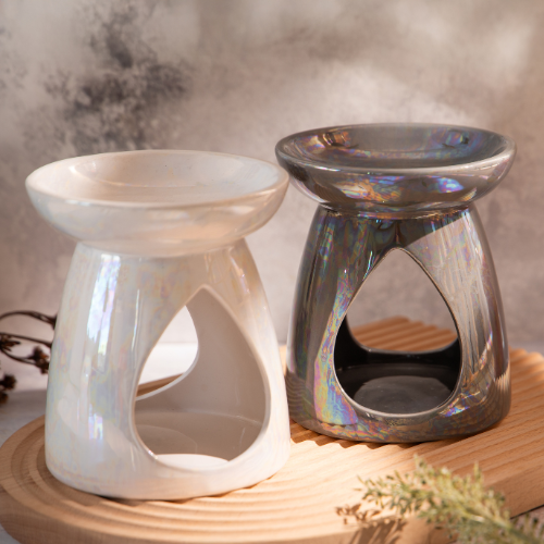 Deluxe Teardrop Pearlised Oil and Wax Melt Burner 14cm Assorted Colours Wax Melts & Oil Burners FabFinds ASSORTED