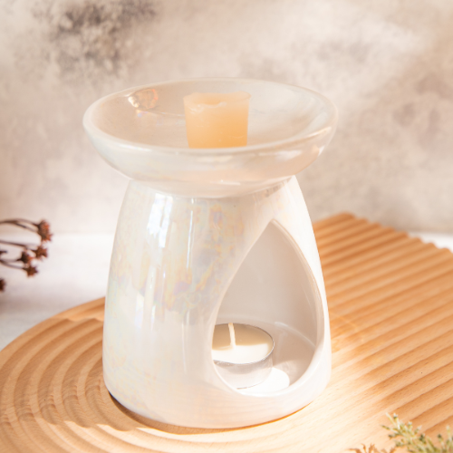 Deluxe Teardrop Pearlised Oil and Wax Melt Burner 14cm Assorted Colours Wax Melts & Oil Burners FabFinds