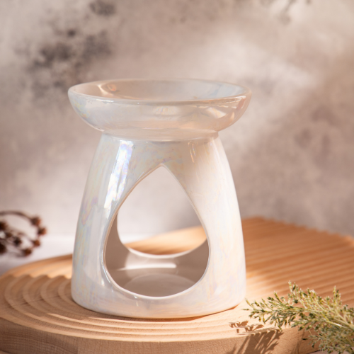 Deluxe Teardrop Pearlised Oil and Wax Melt Burner 14cm Assorted Colours Wax Melts & Oil Burners FabFinds