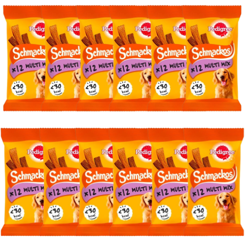 Pedigree Schmackos Multi Mix Dog Treats 12 Pack 86g Assorted Packs Dog Food & Treats Pedigree Pack of 12