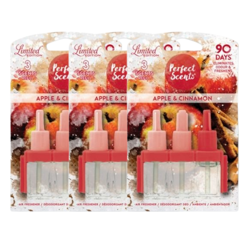 Perfect Scents Apple and Cinnamon Refill Air Freshener 20ml Assorted Packs Air Fresheners & Re-fills Perfect Scents Pack of 3
