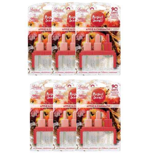 Perfect Scents Apple and Cinnamon Refill Air Freshener 20ml Assorted Packs Air Fresheners & Re-fills Perfect Scents Pack of 6