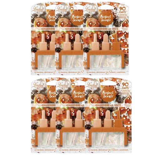 Perfect Scents Gingerbread Spice Refill Air Freshener 20ml Assorted Packs Air Fresheners & Re-fills Perfect Scents Pack of 6