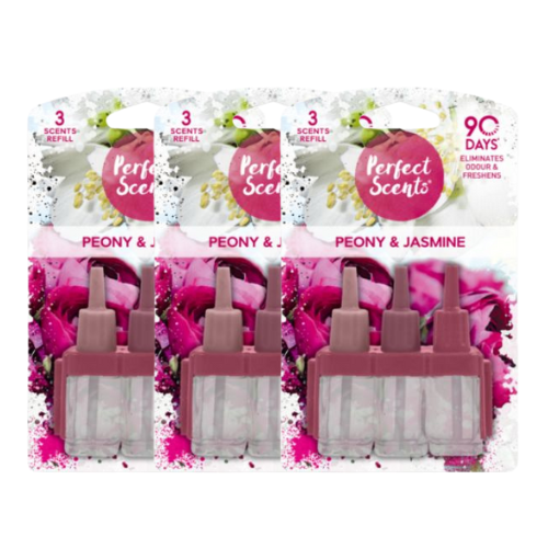 Perfect Scents Peony & Jasmine Air Freshener Refill 3 Pk 20ml Assorted Packs Air Fresheners & Re-fills Perfect Scents Pack of 3