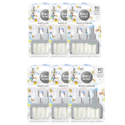 Perfect Scents White Flowers Ambi Pur Compatible Refill 20ml Assorted Packs Air Fresheners & Re-fills Perfect Scents Pack of 6