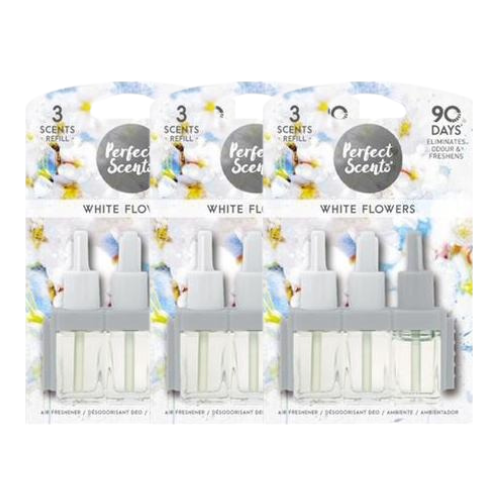 Perfect Scents White Flowers Ambi Pur Compatible Refill 20ml Assorted Packs Air Fresheners & Re-fills Perfect Scents Pack of 3