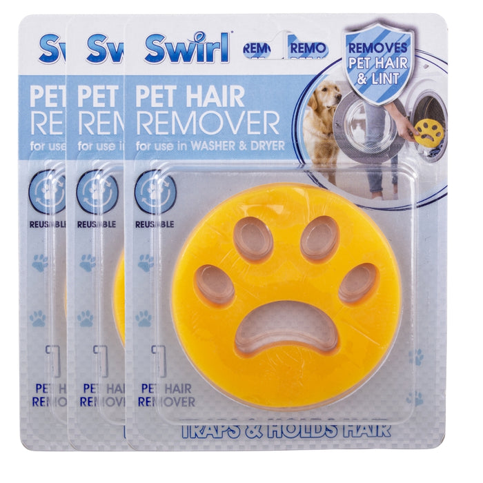 Swirl Pet Hair Remover Assorted Packs Pet Accessories Swirl Yellow Pack of 3