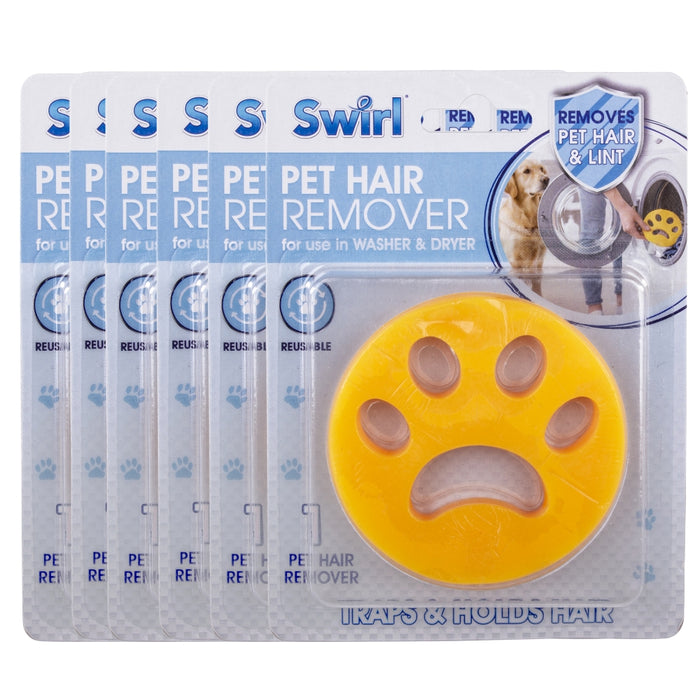 Swirl Pet Hair Remover Assorted Packs Pet Accessories Swirl Yellow Pack of 6