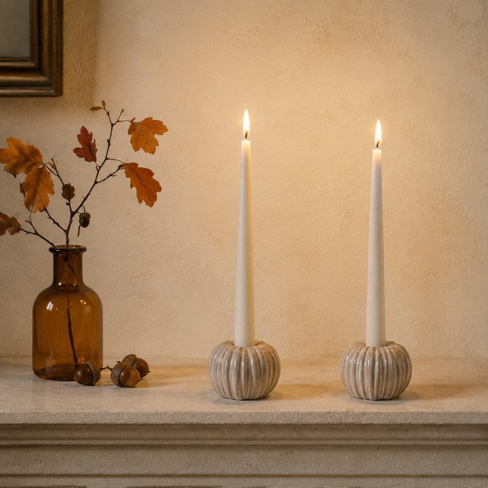 Natural Pumpkin Ceramic Candle Holder