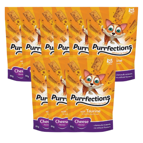 Purrfections Cat Treats Cheese Flavour 60g Assorted Packs Cat Treats Purrfections