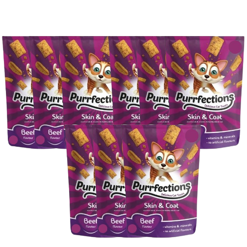 Purrfections Skin & Coat Beef Flavour Cat Treats 60g Cat Food & Treats Purrfections