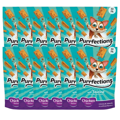 Purrfections Taurine Chicken Cat Treats 30 Pk 60g Assorted Packs Cat Treats Purrfections Pack of 12