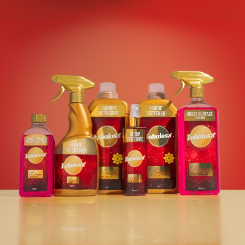 Fabulosa Rouge Roulette Cleaning and Laundry Bundle 6 Piece Household Cleaning Products Fabulosa