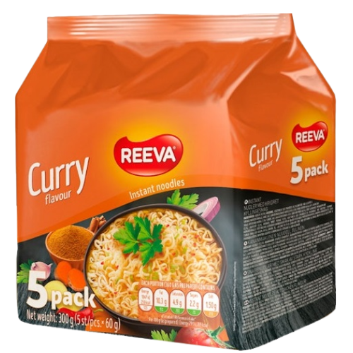 Reeva Instant Noodles Curry Flavour 300g Assorted Packs Pasta, Rice & Noodles Reeva 5 Pack
