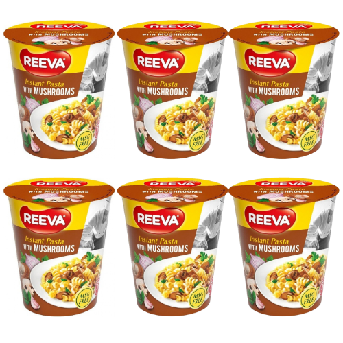 Reeva Instant Pasta Mushroom Flavour 70g Assorted Packs Pasta, Rice & Noodles Reeva Pack of 6