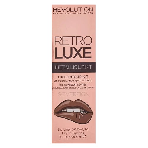 Revolution Retro Luxe Metallic Lip Kit Sovereign 5.5ml Lip Kit Revolution   