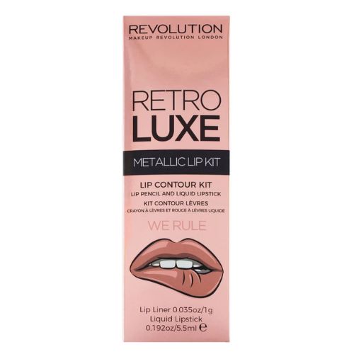 Revolution Retro Luxe Metallic Lip Kit We Rule 5.5ml Lip Kit Revolution   
