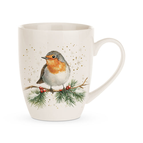 Winter Robin Ceramic Hugga Mug Mugs FabFinds