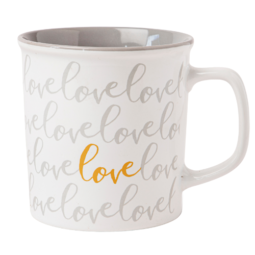 Romantic Love Heart Print Ceramic Mug 440ml Assorted Designs Mugs FabFinds