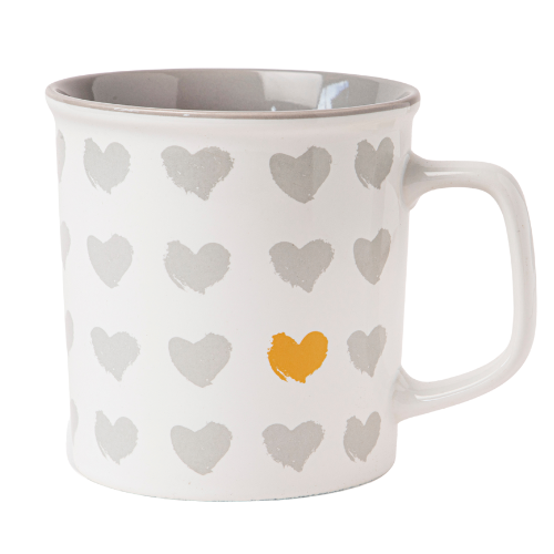 Romantic Love Heart Print Ceramic Mug 440ml Assorted Designs Mugs FabFinds