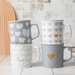 Romantic Love Heart Print Ceramic Mug 440ml Assorted Designs Mugs FabFinds