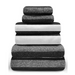 Royal Stripe Towel Collection Assorted Sponges, Mits & Face Cloths FabFinds Hand Towel Charcoal