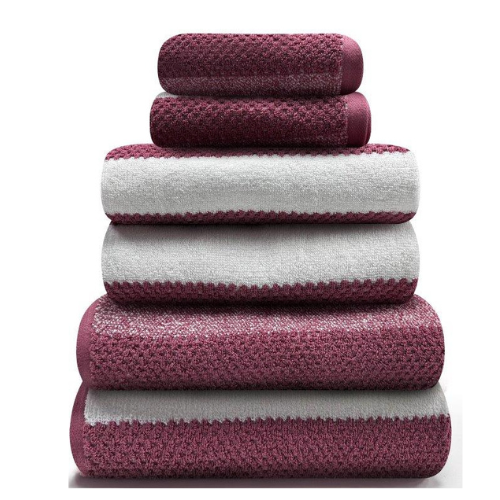 Royal Stripe Towel Collection Assorted Sponges, Mits & Face Cloths FabFinds Hand Towel Dark Pink