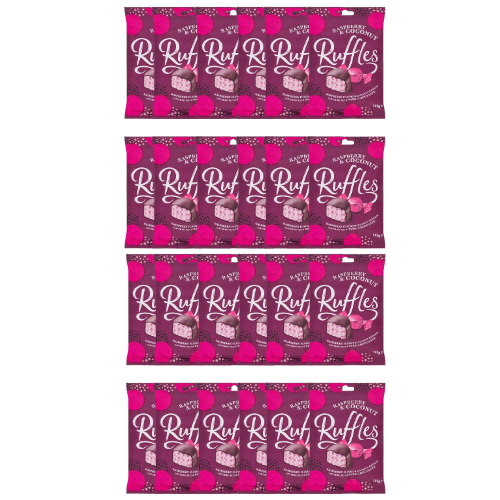 Ruffles Raspberry & Coconut Chocolate Pouch 135g Assorted Packs Chocolate ruffles Pack of 24
