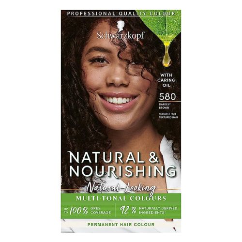 Schwarzkopf Natural & Nourish Darkest Brown 580 Permanent Hair Colour Hair Dye schwarzkopf   