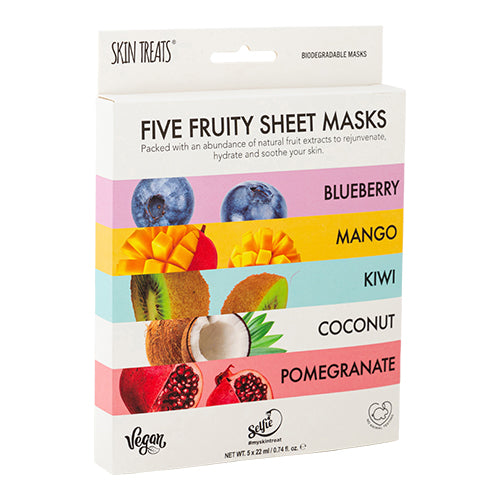 Skin Treats Five Fruity Sheet Masks 5 x 22ml Face Masks skin treats   
