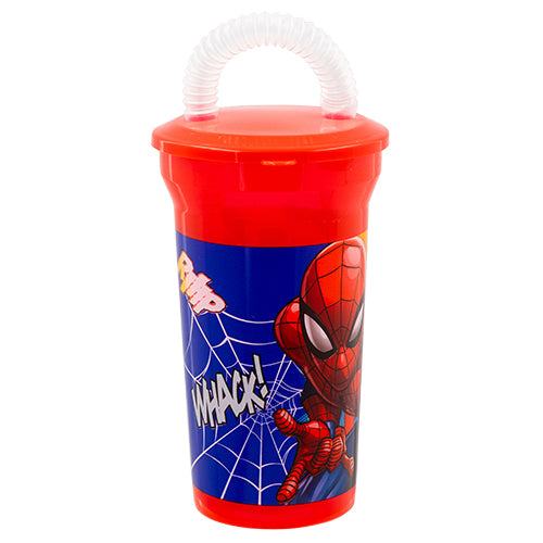 Spiderman Kids Plastic Cup With Straw Kids Accessories Marvel   