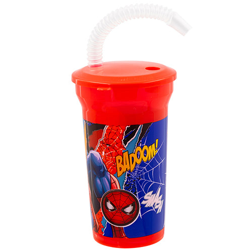 Spiderman Kids Plastic Cup With Straw Kids Accessories Marvel   