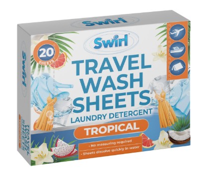Swirl Travel Laundry Wash Sheets Tropical Laundry - Detergent Swirl