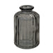 Cool Grey Ribbed Glass Bottle Decorative Bottle Satchville