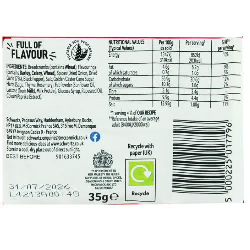 Schwartz Southern Fried Wedges 35g Assorted Packs Cooking Ingredients schwartz