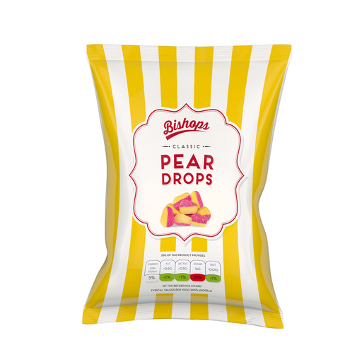 Bishop's Pear Drop Sweets 150g Assorted Pack Sweets, Mints & Chewing Gum Bishop's Pack of 1