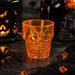 Plastic Skull Shot Glass 4 Pack Assorted Colours Halloween Accessories FabFinds Orange