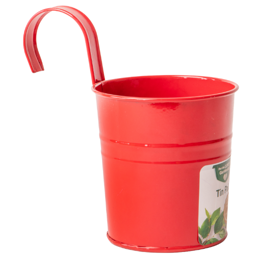 Small Colourful Hanging Over The Fence Tin Pail Planter 10cm Plant Pots & Planters FabFinds