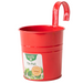 Small Colourful Hanging Over The Fence Tin Pail Planter 10cm Plant Pots & Planters FabFinds Red