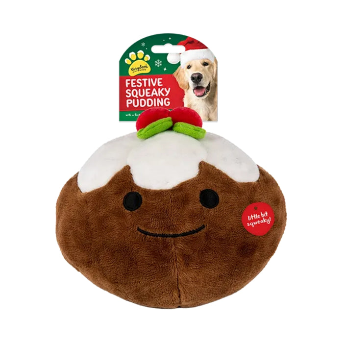 Christmas Pudding Plush Squeaky Dog Toy