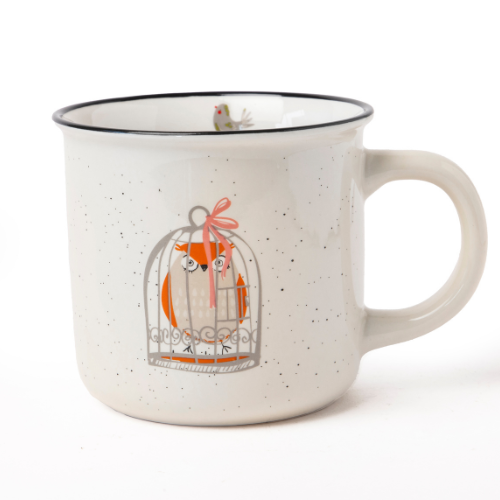 Speckled Owl Ceramic Mug 390ml Assorted Designs Mugs FabFinds Orange Owl