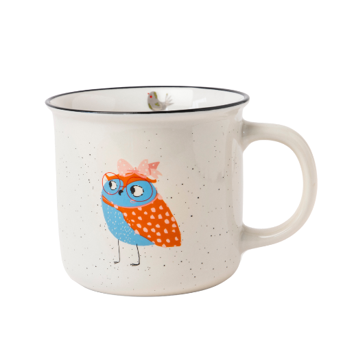 Speckled Owl Ceramic Mug 390ml Assorted Designs Mugs FabFinds Owl