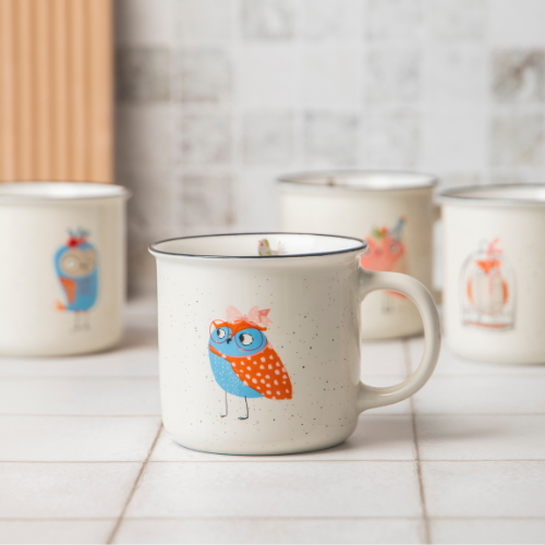 Speckled Owl Ceramic Mug 390ml Assorted Designs Mugs FabFinds