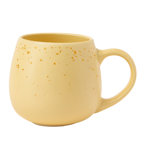 Speckled Pastel Ceramic Mug 400ml Assorted Colours Mugs FabFinds Matte Yellow