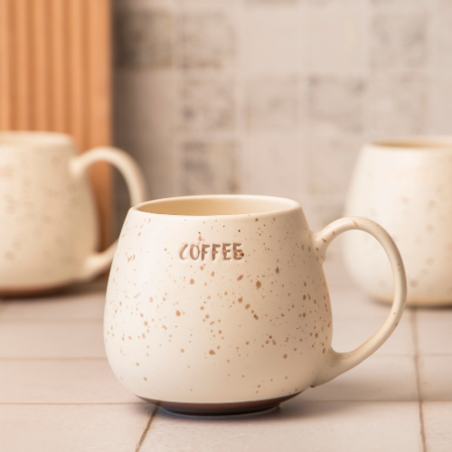 Speckled Cream Stoneware Rustic Texture Ceramic Coffee Mug 400ml Mugs FabFinds